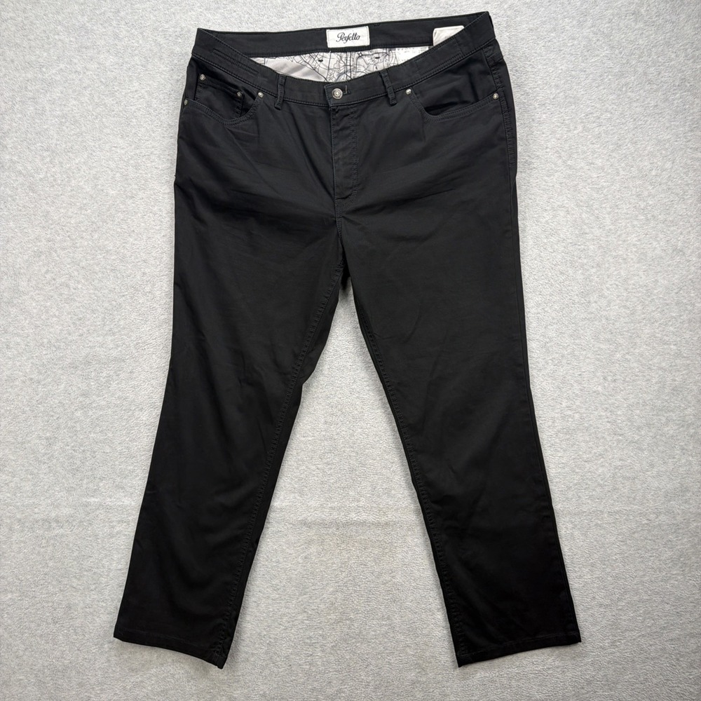 HILTL Pants Mens 40x29* Black Seth Tailored Fit Perfetto Travel Stretch‎ Chinos